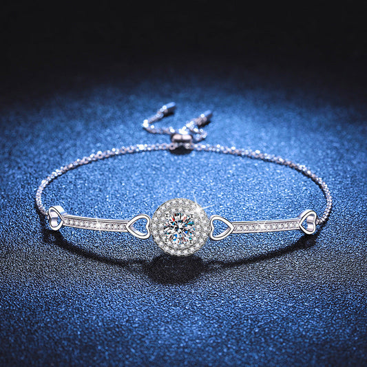 [Peak]INTERLOCKING HEART & CIRCLE MOISSANITE BRACELET