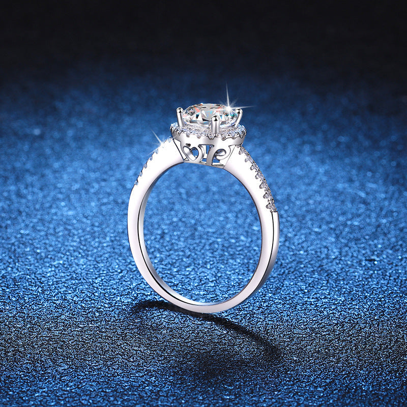 [Peak]RADIANT ROUND HALO MOISSANITE ENGAGEMENT RING