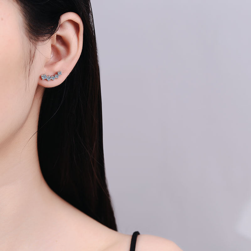 [Peak]SPARKLING SMILE ARC MOISSANITE STUD EARRINGS