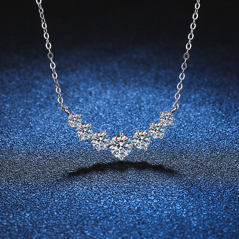 [Peak]MINIMALIST CURVED SMILE MOISSANITE NECKLACE