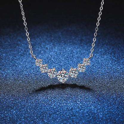 [Peak]MINIMALIST CURVED SMILE MOISSANITE NECKLACE