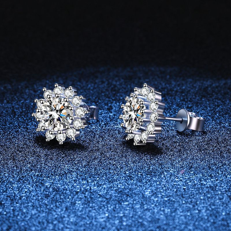 [Peak]BLOOMING SUNFLOWER MOISSANITE STUD EARRINGS