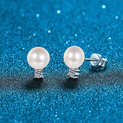 [Peak]ELEGANT NATURAL PEARL & MOISSANITE DROP EARRINGS