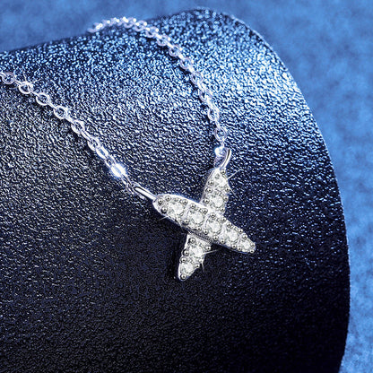 [Peak]MODERN X-SHAPE PAVÉ MOISSANITE NECKLACE