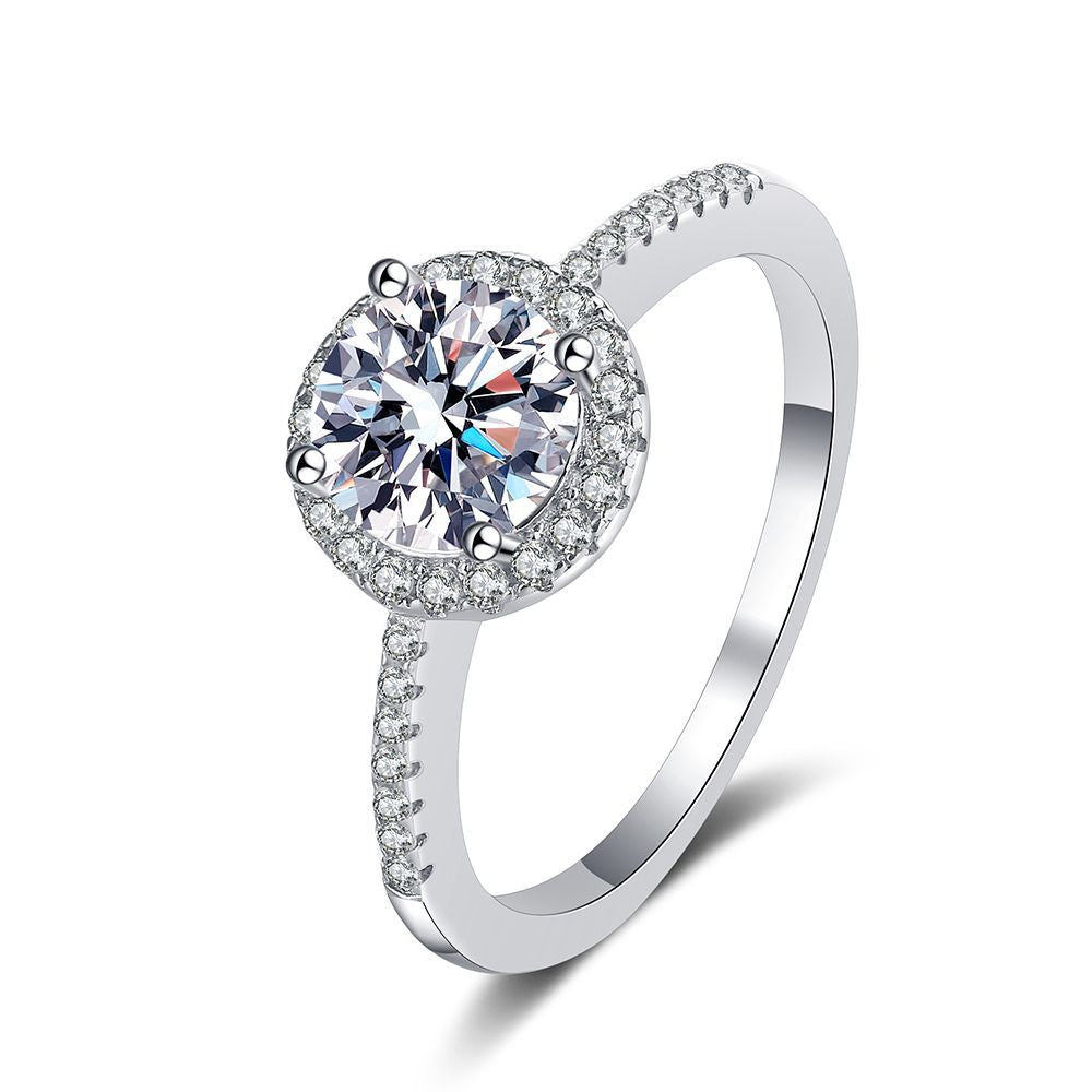 [Peak]RADIANT ROUND HALO MOISSANITE ENGAGEMENT RING