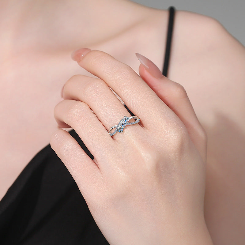 [Peak]INTERTWINING LOVE MOISSANITE RING