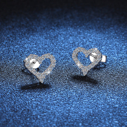 [Peak]SPARKLING HEART-SHAPED MOISSANITE STUD EARRINGS
