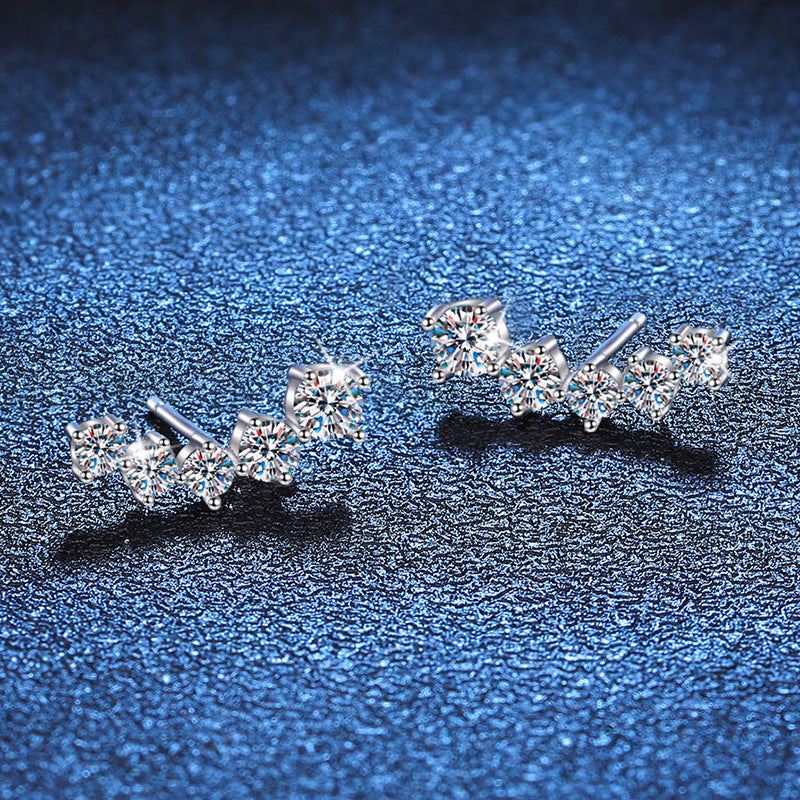 [Peak]SPARKLING SMILE ARC MOISSANITE STUD EARRINGS