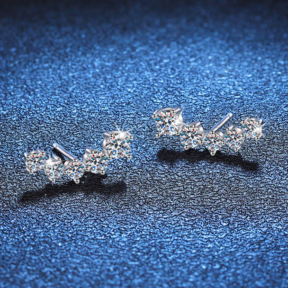 [Peak]SPARKLING SMILE ARC MOISSANITE STUD EARRINGS