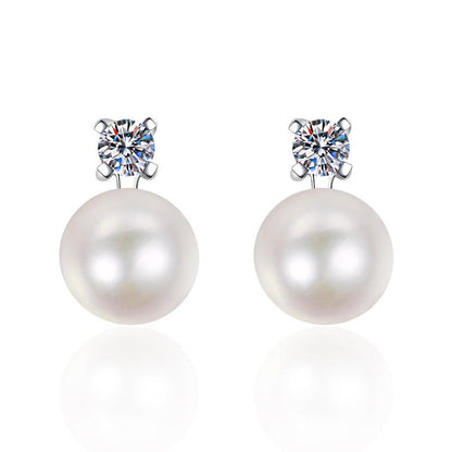 [Peak]ELEGANT NATURAL PEARL & MOISSANITE DROP EARRINGS