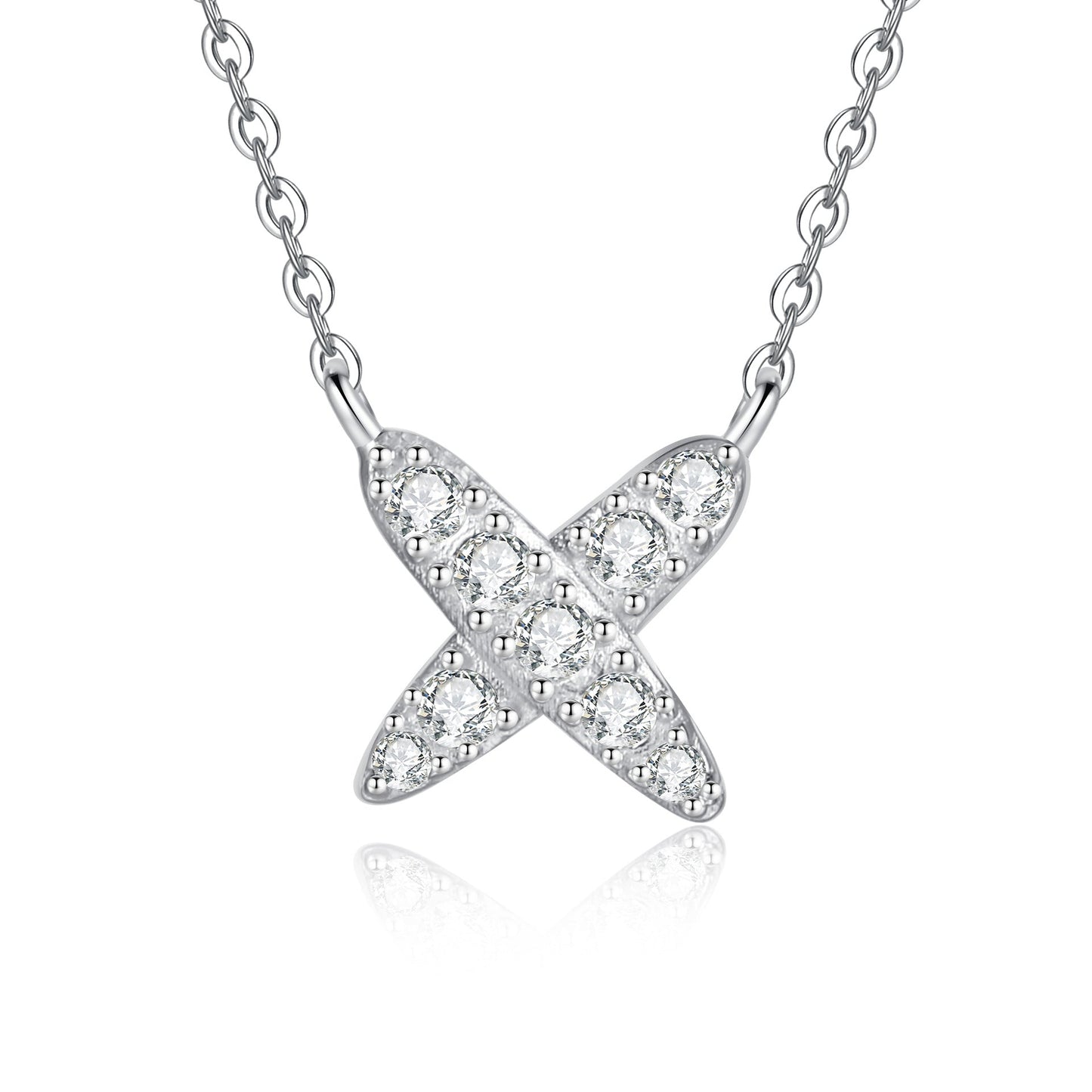 [Peak]MODERN X-SHAPE PAVÉ MOISSANITE NECKLACE