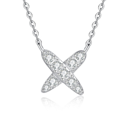 [Peak]MODERN X-SHAPE PAVÉ MOISSANITE NECKLACE