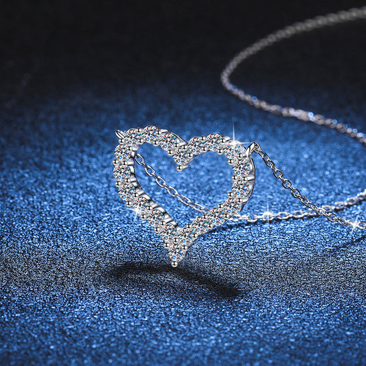 [Peak]ROMANTIC HEART MOISSANITE PENDANT NECKLACE