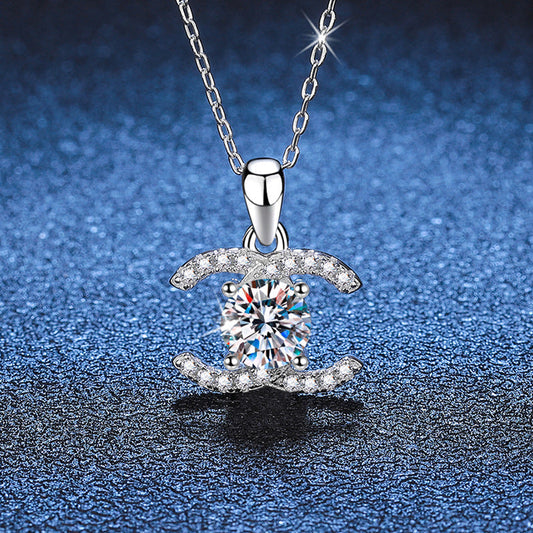 [Peak]CLASSIC INTERLOCKING MOISSANITE PENDANT NECKLACE