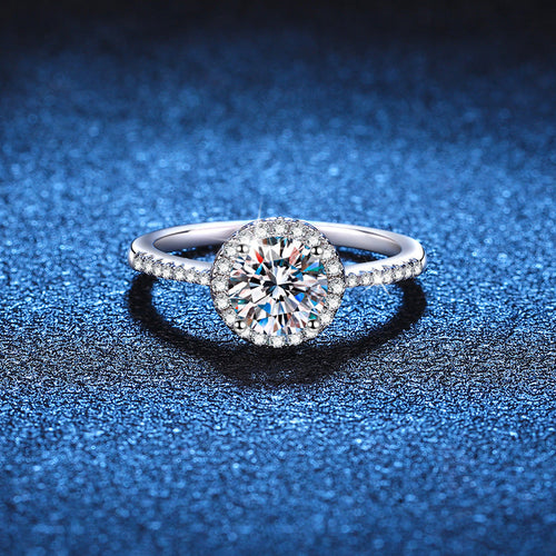 [Peak]RADIANT ROUND HALO MOISSANITE ENGAGEMENT RING