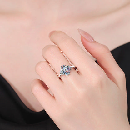 [Peak]ELEGANT FOUR-LEAF CLOVER MOISSANITE RING