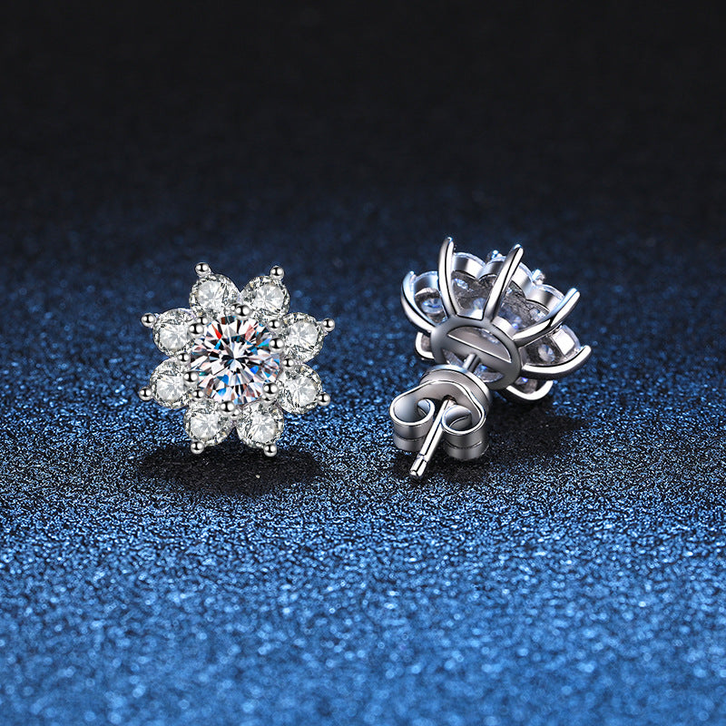 [Peak]RADIANT SUNFLOWER MOISSANITE STUD EARRINGS