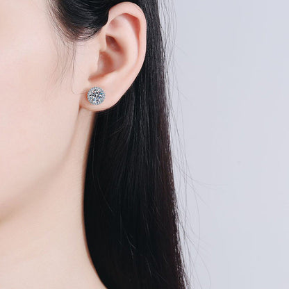 [Peak]CLASSIC 4-PRONG ROUND MOISSANITE STUD EARRINGS