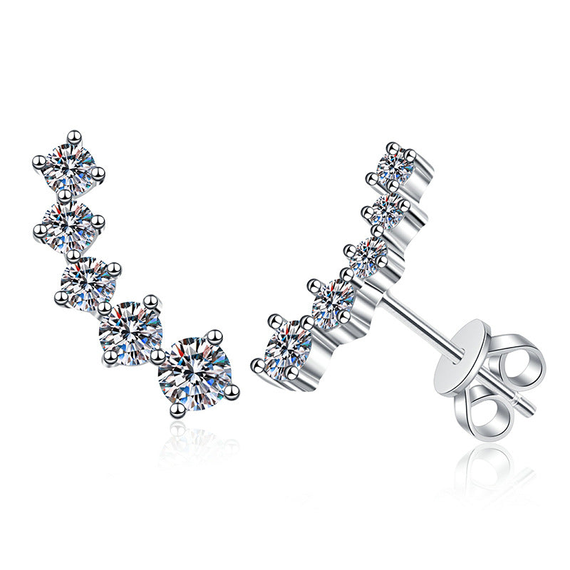 [Peak]SPARKLING SMILE ARC MOISSANITE STUD EARRINGS