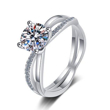 [Peak]ELEGANT 4-PRONG CROSSOVER MOISSANITE ENGAGEMENT RING