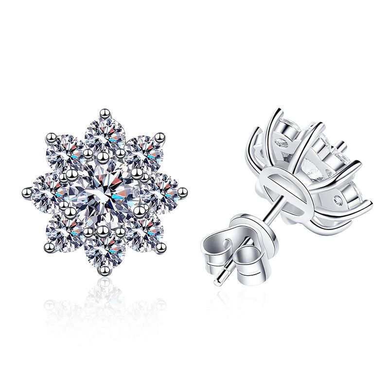 [Peak]RADIANT SUNFLOWER MOISSANITE STUD EARRINGS
