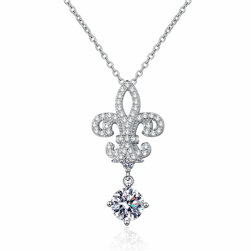 [Peak]ROYAL FLEUR-DE-LIS MOISSANITE PENDANT NECKLACE