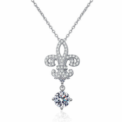 [Peak]ROYAL FLEUR-DE-LIS MOISSANITE PENDANT NECKLACE