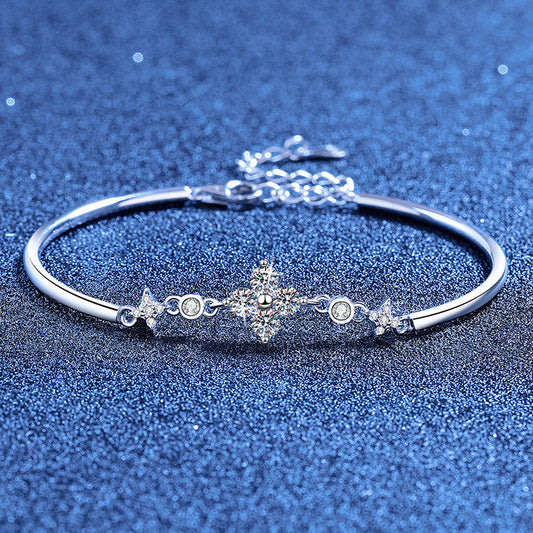 [Peak]CLOVER & TWIN-STAR MOISSANITE BRACELET