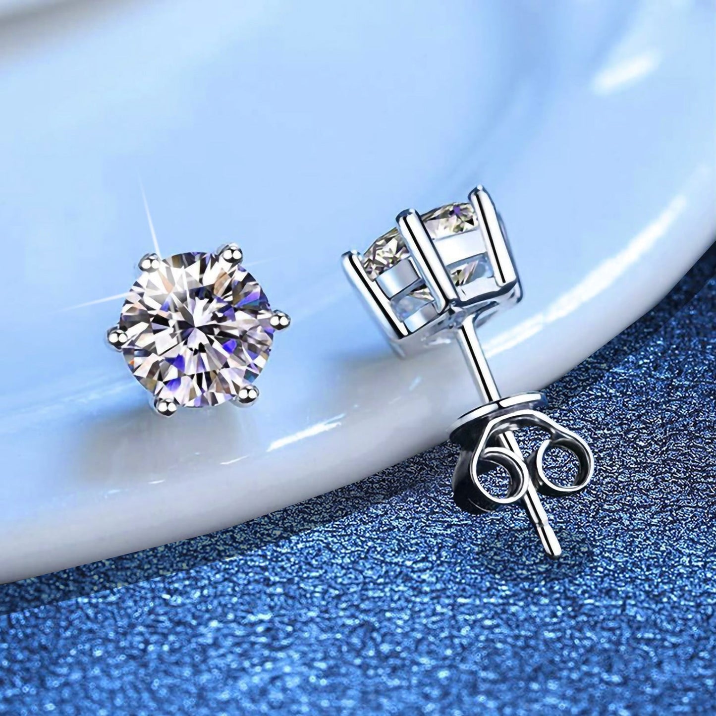 [Peak]SIX-PRONG MOISSANITE EARRINGS