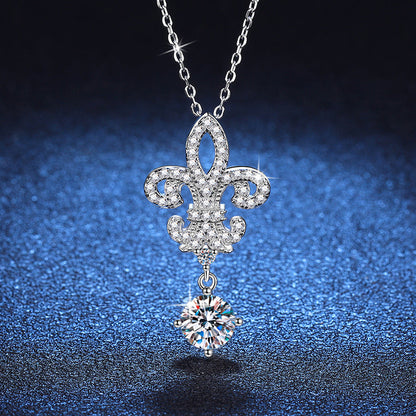 [Peak]ROYAL FLEUR-DE-LIS MOISSANITE PENDANT NECKLACE
