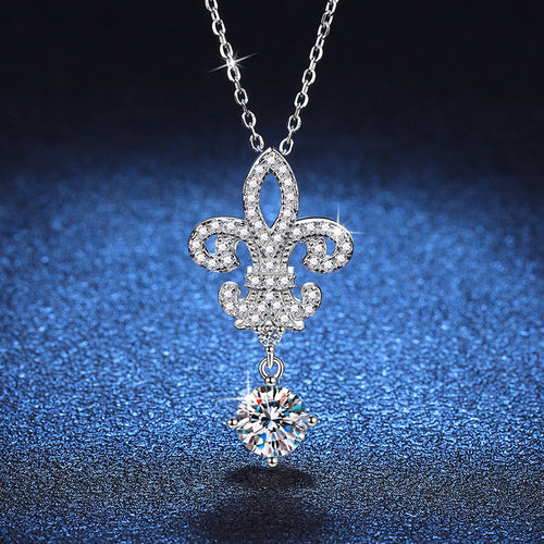 [Peak]ROYAL FLEUR-DE-LIS MOISSANITE PENDANT NECKLACE