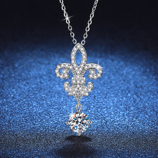 [Peak]ROYAL FLEUR-DE-LIS MOISSANITE PENDANT NECKLACE