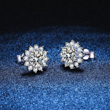 [Peak]BLOOMING SUNFLOWER MOISSANITE STUD EARRINGS