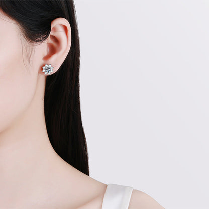 [Peak]RADIANT SUNFLOWER MOISSANITE STUD EARRINGS