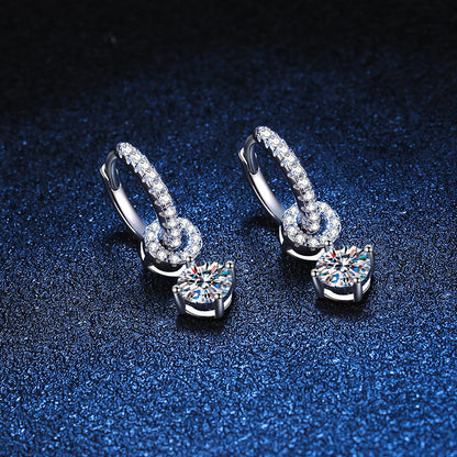 [Peak]INTERLOCKING DOUBLE RING MOISSANITE DROP EARRINGS