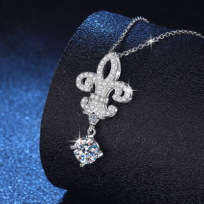 [Peak]ROYAL FLEUR-DE-LIS MOISSANITE PENDANT NECKLACE