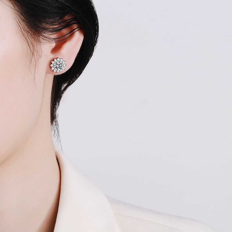 [Peak]BLOOMING SUNFLOWER MOISSANITE STUD EARRINGS