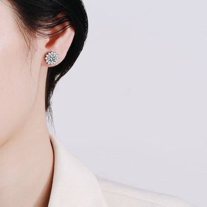 [Peak]BLOOMING SUNFLOWER MOISSANITE STUD EARRINGS