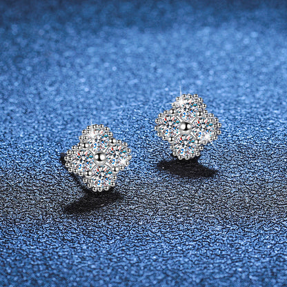 [Peak]ELEGANT FOUR-LEAF CLOVER MOISSANITE STUD EARRINGS