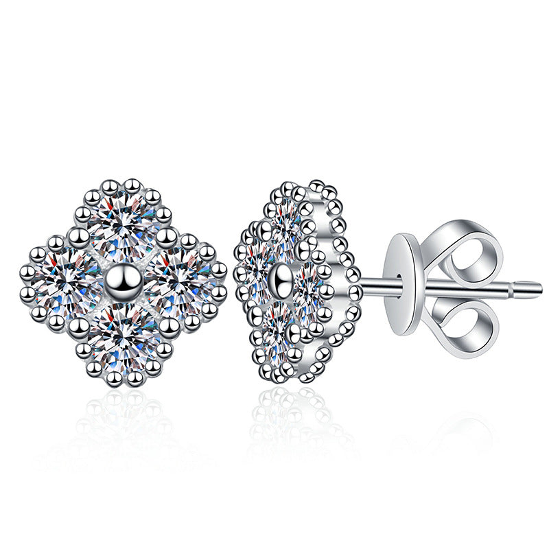 [Peak]ELEGANT FOUR-LEAF CLOVER MOISSANITE STUD EARRINGS