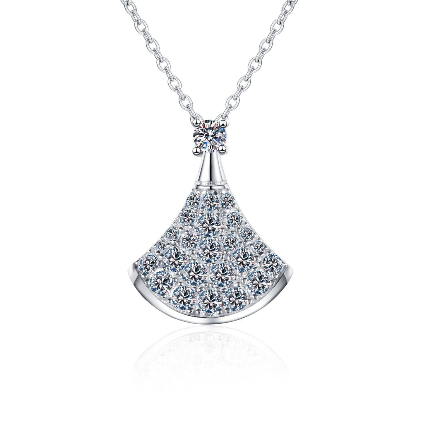 [Peak]ELEGANT FAN-SHAPED MOISSANITE PENDANT NECKLACE