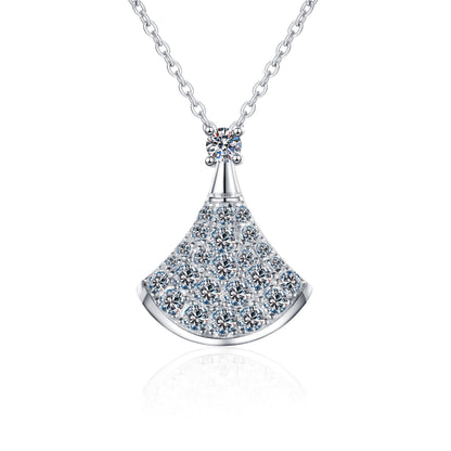 [Peak]ELEGANT FAN-SHAPED MOISSANITE PENDANT NECKLACE