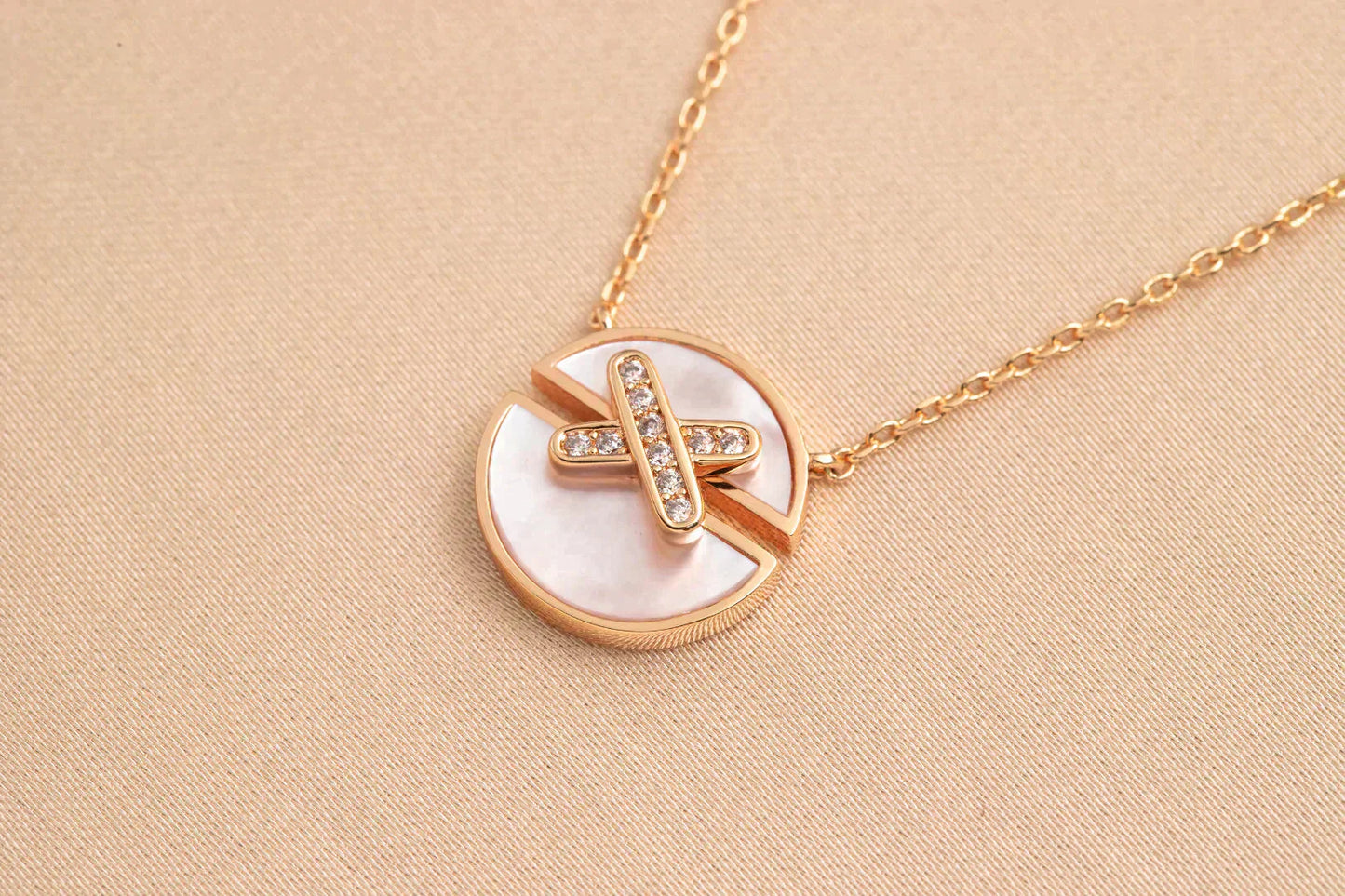 [Peak]JEUX DE ROSE GOLD DIAMOND NECKLACE