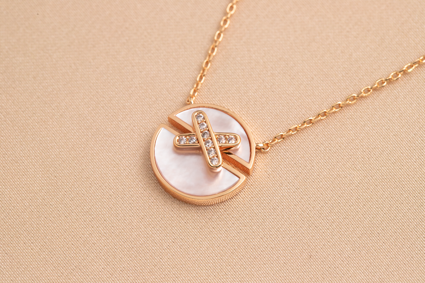 [Peak]JEUX DE ROSE GOLD DIAMOND NECKLACE