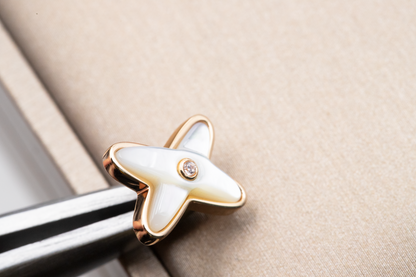 [Peak]JEUX DE WHITE MOP ROSE GOLD DIAMOND EARRINGS