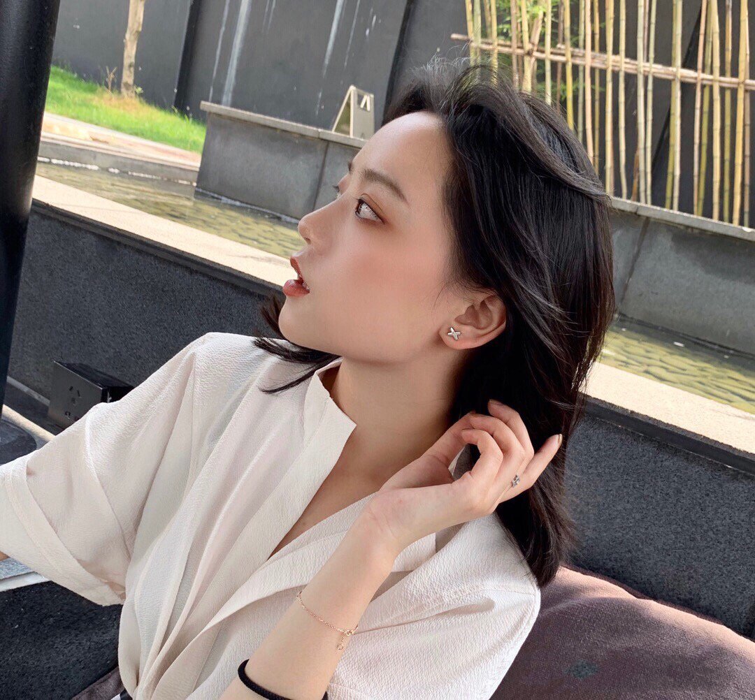 [Peak]JEUX DE WHITE MOP ROSE GOLD DIAMOND EARRINGS