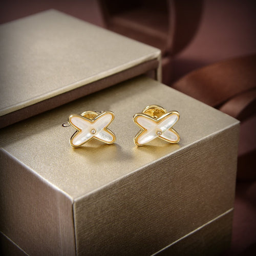 [Peak]JEUX DE WHITE MOP GOLD DIAMOND EARRINGS