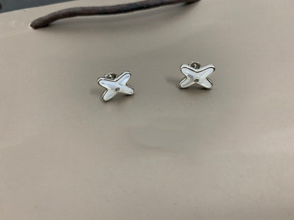 [Peak]JEUX DE WHITE MOP SILVER DIAMOND EARRINGS