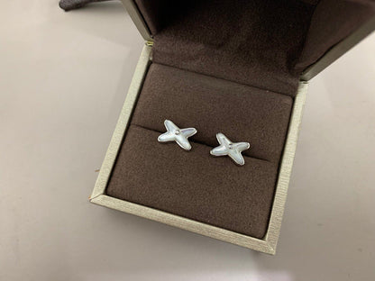 [Peak]JEUX DE WHITE MOP SILVER DIAMOND EARRINGS