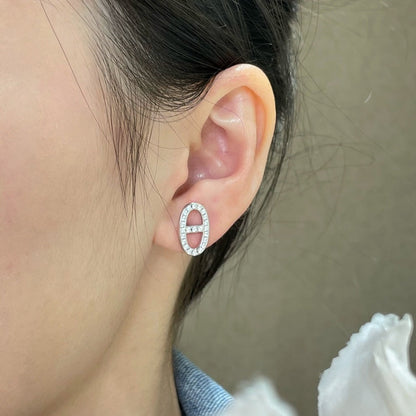 [Peak]HM FULL DIAMOND PIG NOSE STUD EARRINGS